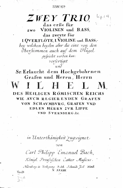 First page of Trio Sonata in C minor