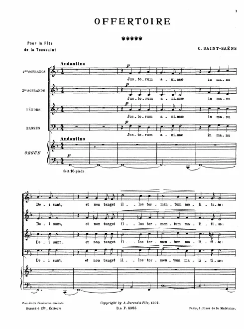 First page of Offertoire pour la Toussaint