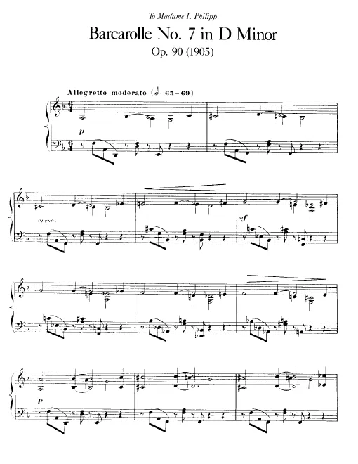 First page of Barcarolle No.7