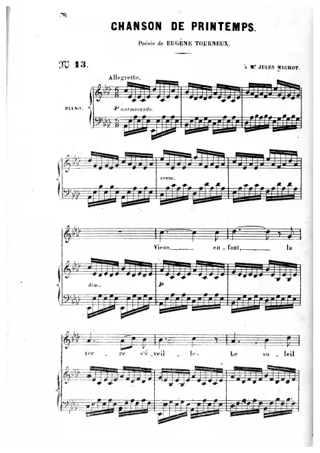 First page of Chanson de printemps
