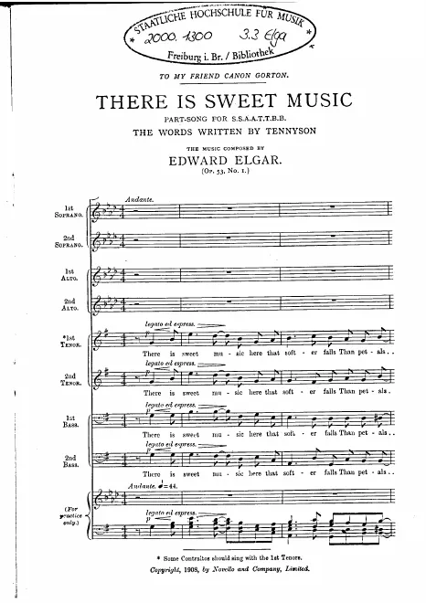 First page of 4 Part Songs