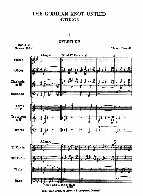 First page of Incidental Music to The Gordion Knot Untied