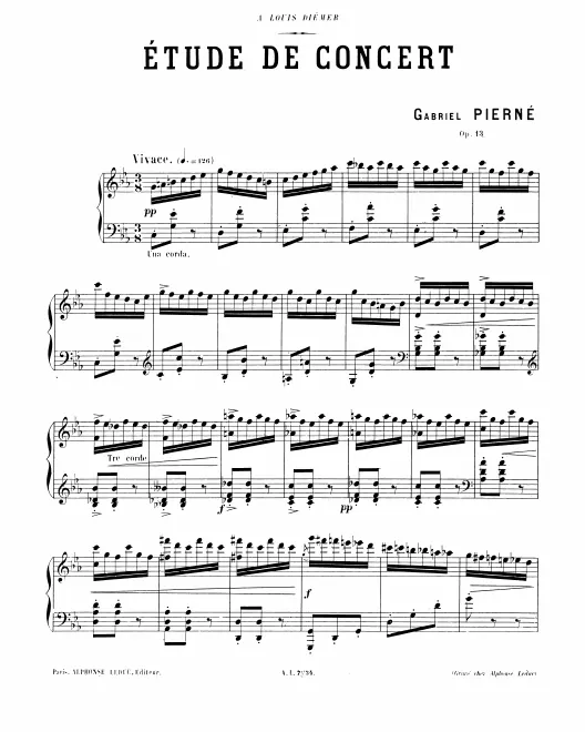 First page of Étude de concert