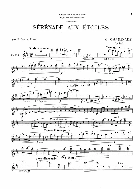 First page of Sérénade aux étoiles, Op.142