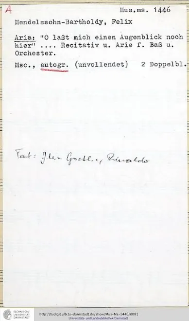 First page of O lasst mich einen Augenblick noch hier