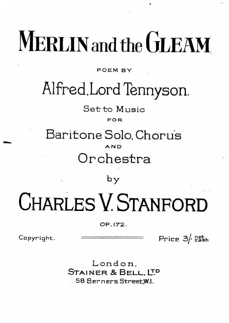 First page of Merlin and the Gleam, Op.172
