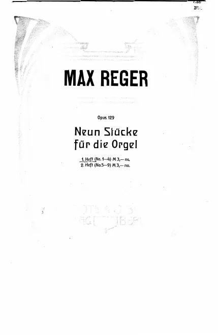 First page of Neun Stücke für die Orgel