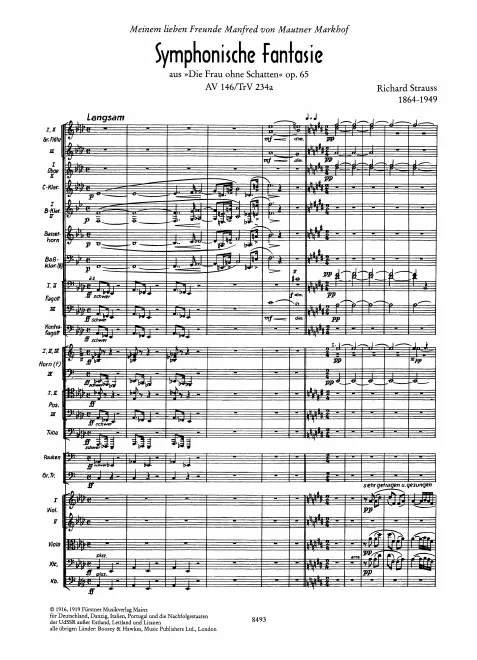 First page of Symphonische Fantasie aus Die Frau ohne Schatten