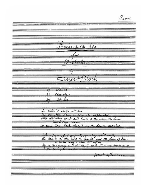 First page of Poems of the Sea