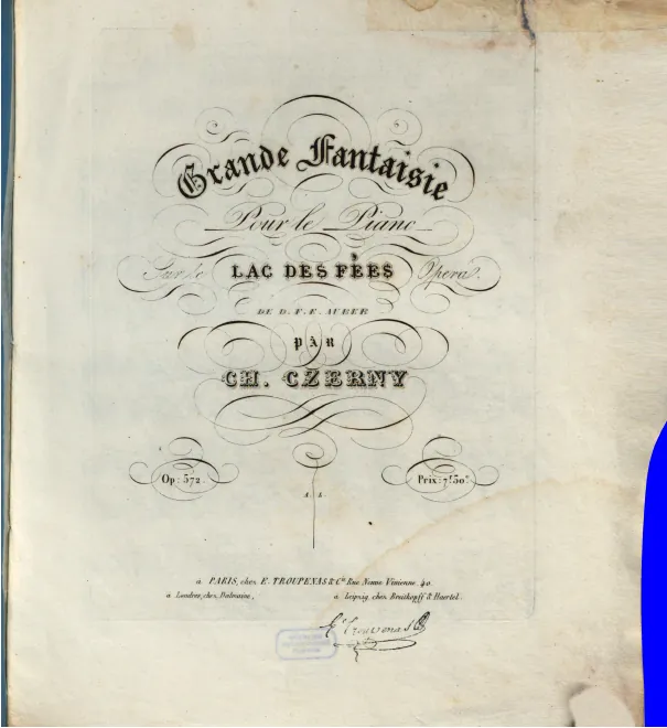 First page of Grande fantaisie : pour le piano sur le Lac des fées, opéra de D. F. E. Auber
