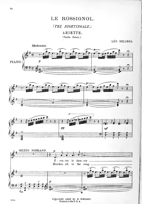 First page of Le rossignol (Ariette)