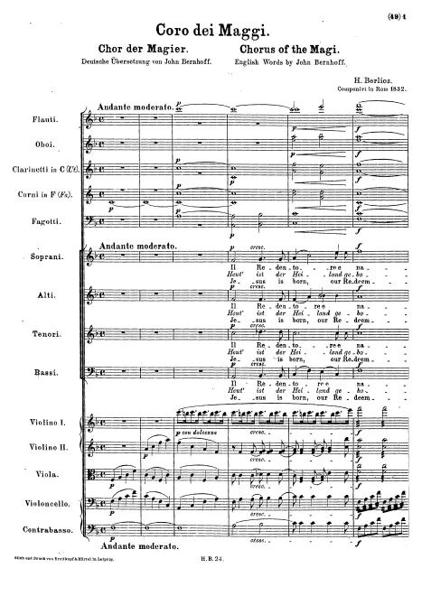 First page of Quartetto e Coro dei Maggi
