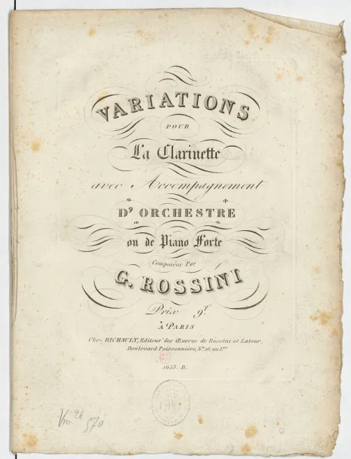 First page of Introduzione, tema e variazioni