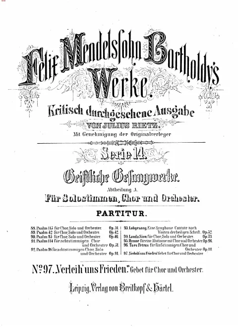 First page of „Verleih uns Frieden“ / „Da nobis pacem, Domine“