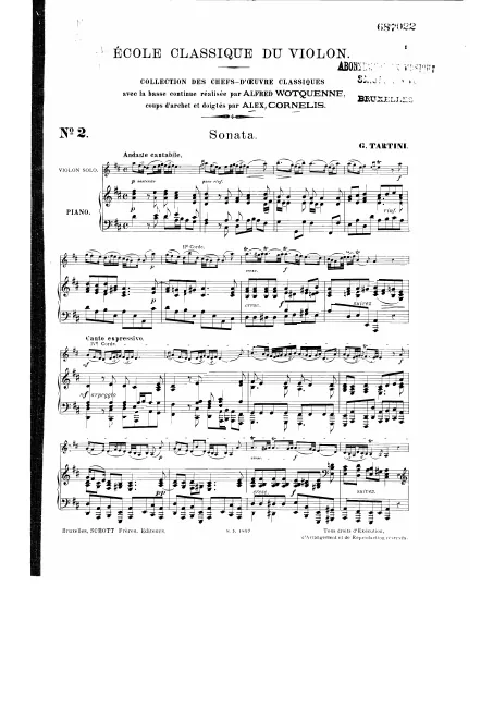 First page of Violin Sonata in D major