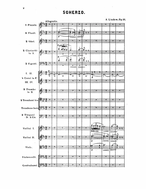 First page of Scherzo for Orchestra