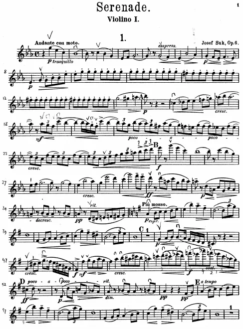 First page of Serenade