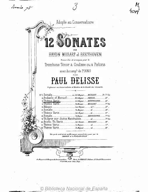 First page of 12 Sonates de Haydn, Mozart et Beethoven