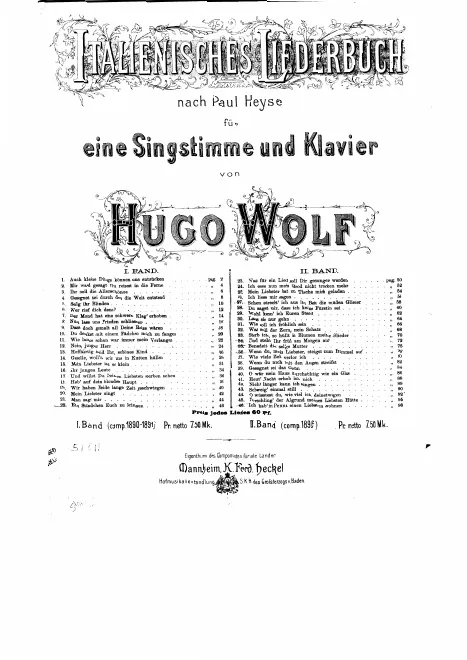 First page of Italienisches Liederbuch