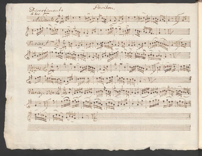 First page of Baryton Trio in G major, Hob.XI:73