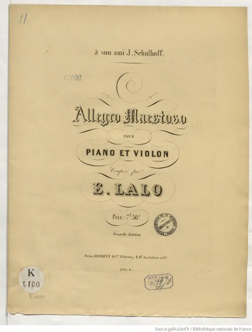 First page of Allegro maestoso pour piano et violon