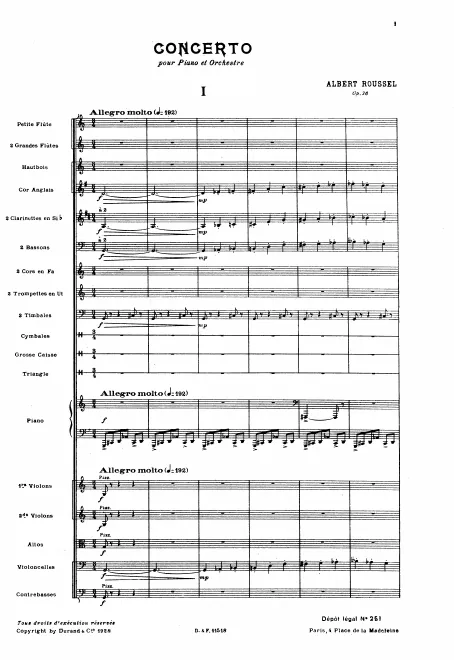 First page of Piano Concerto