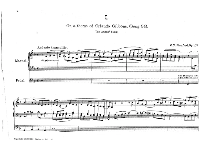 First page of Six Short Preludes and Postludes 2nd Set