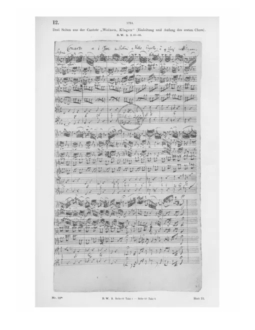First page of Weinen, Klagen, Sorgen, Zagen