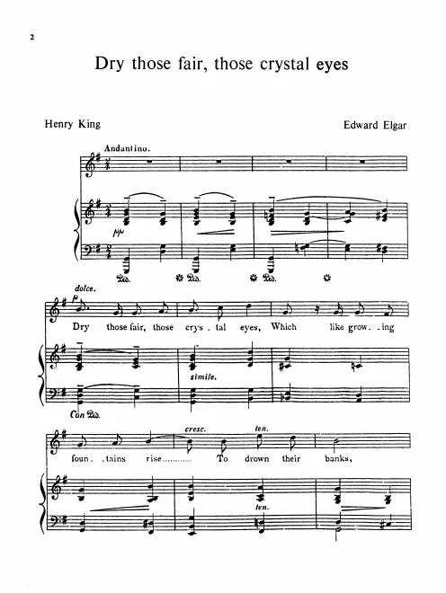 First page of Dry those fair, those crystal eyes