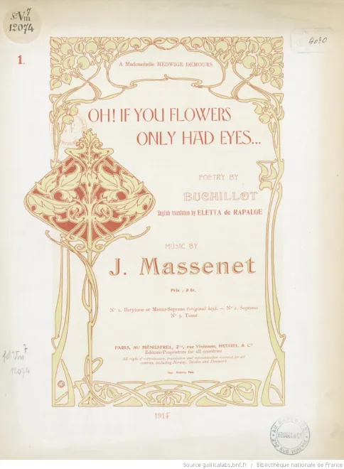 First page of Oh! si les fleurs avaient des yeux