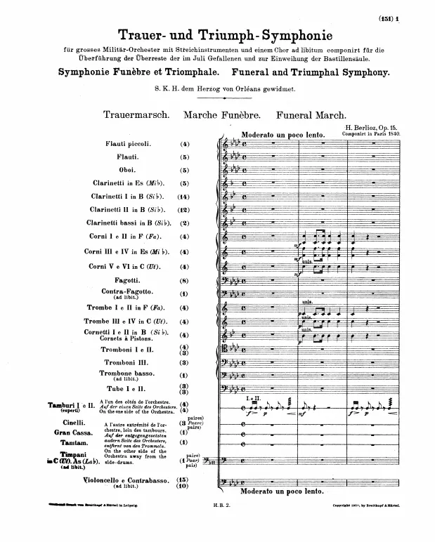 First page of Grande symphonie funèbre et triomphale