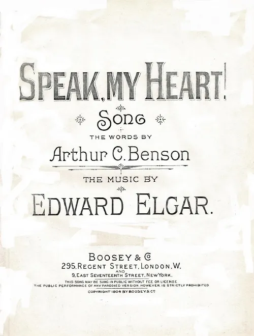 First page of Speak, my Heart!