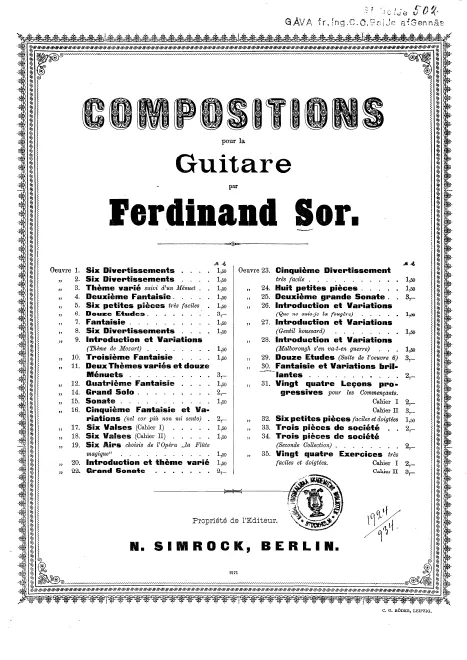 First page of Fantaisie and Variations brillantes