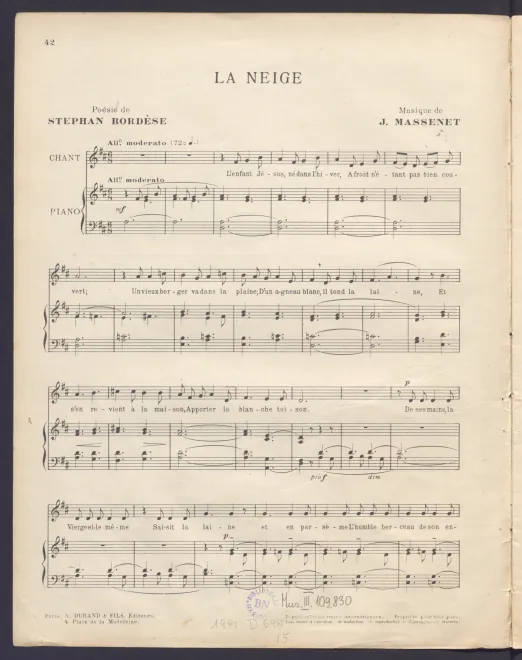 First page of La neige