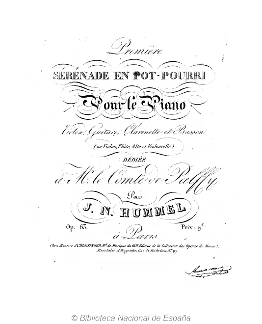 First page of Serenade No.1
