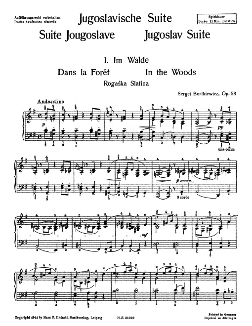 First page of Jugoslavische Suite