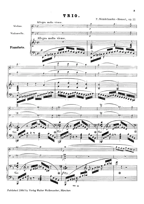 First page of Piano Trio