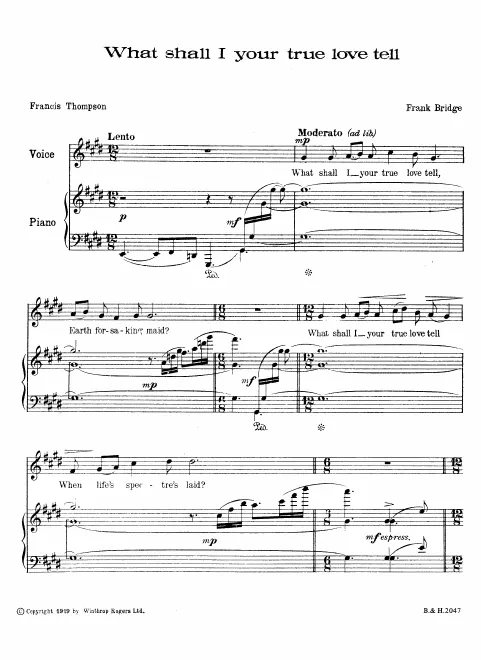 First page of What shall I your true love tell?