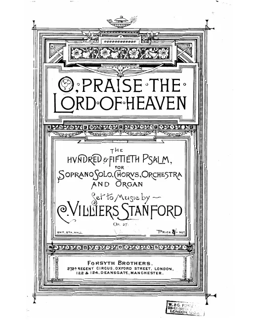 First page of O Praise the Lord of Heaven, Op.27