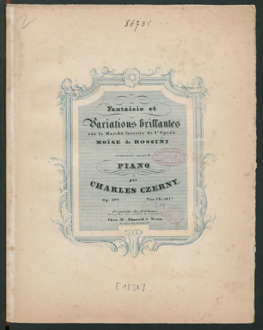 First page of Fantaisie et Variations brillantes sur la marche favorite de l'Opéra 'Moïse'