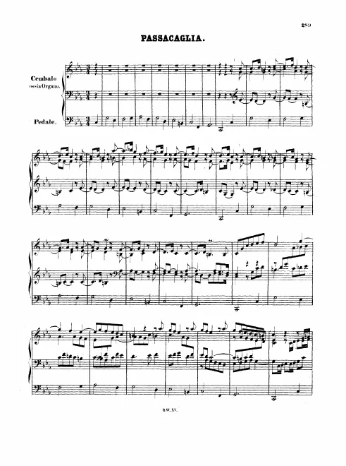 First page of Passacaglia in C minor