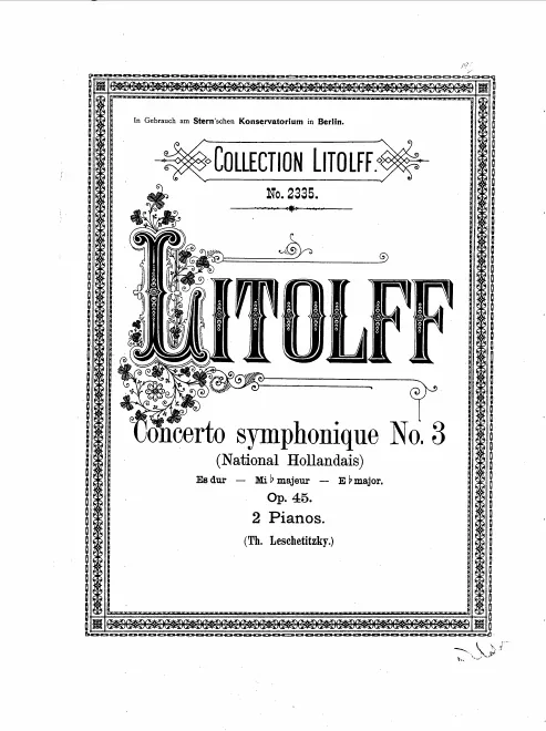 First page of Concerto symphonique No.3 "National hollandais"
