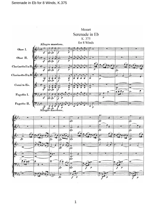 First page of Serenade