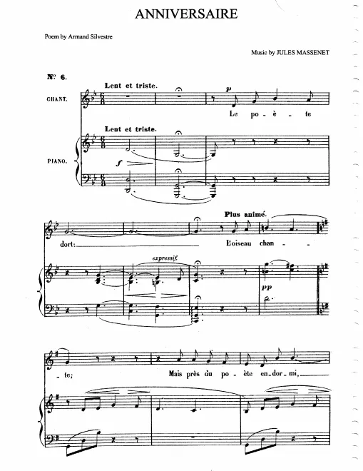 First page of Anniversaire