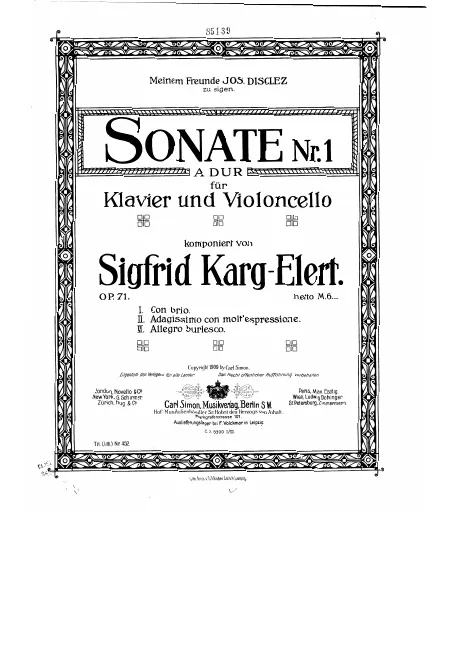 First page of Cello Sonata No.1
