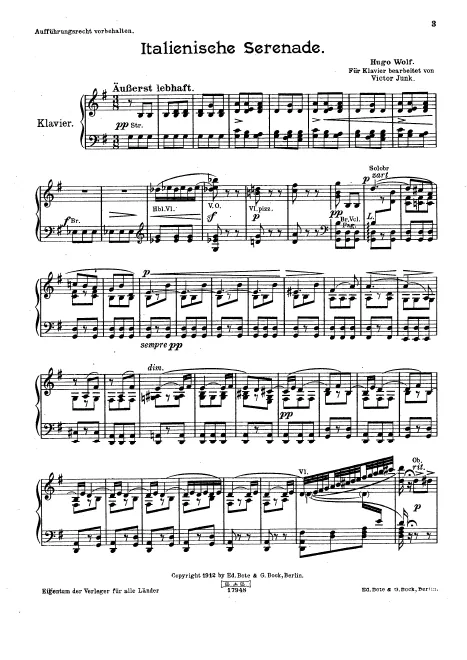 First page of Italian Serenade