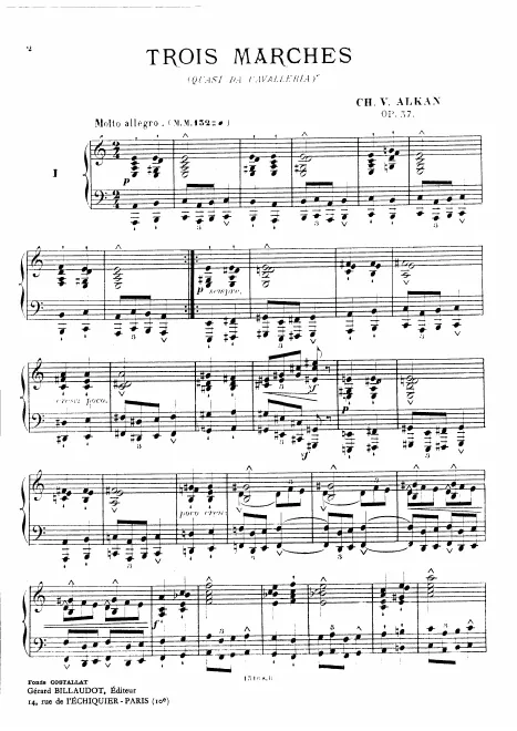 First page of Trois marches, Quasi da Cavalleria