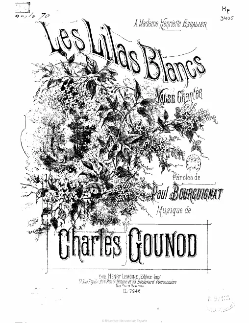 First page of Les lilas blancs
