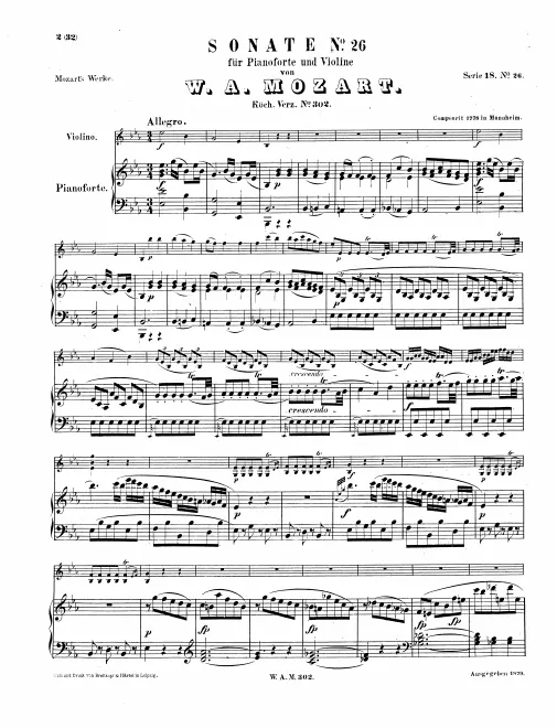 First page of Violin Sonata