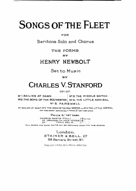 First page of Songs of the Fleet